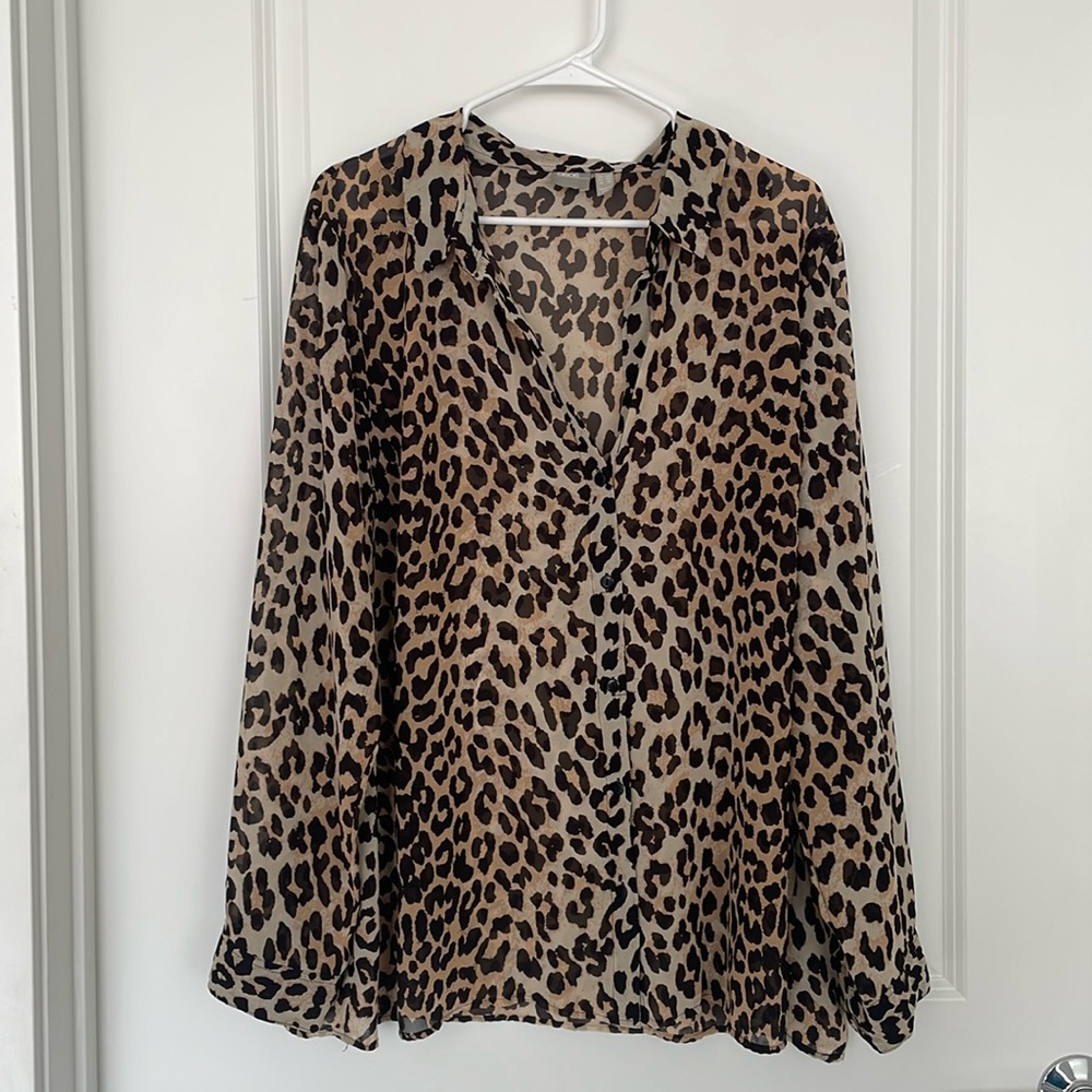 Animal Print Sheer Top